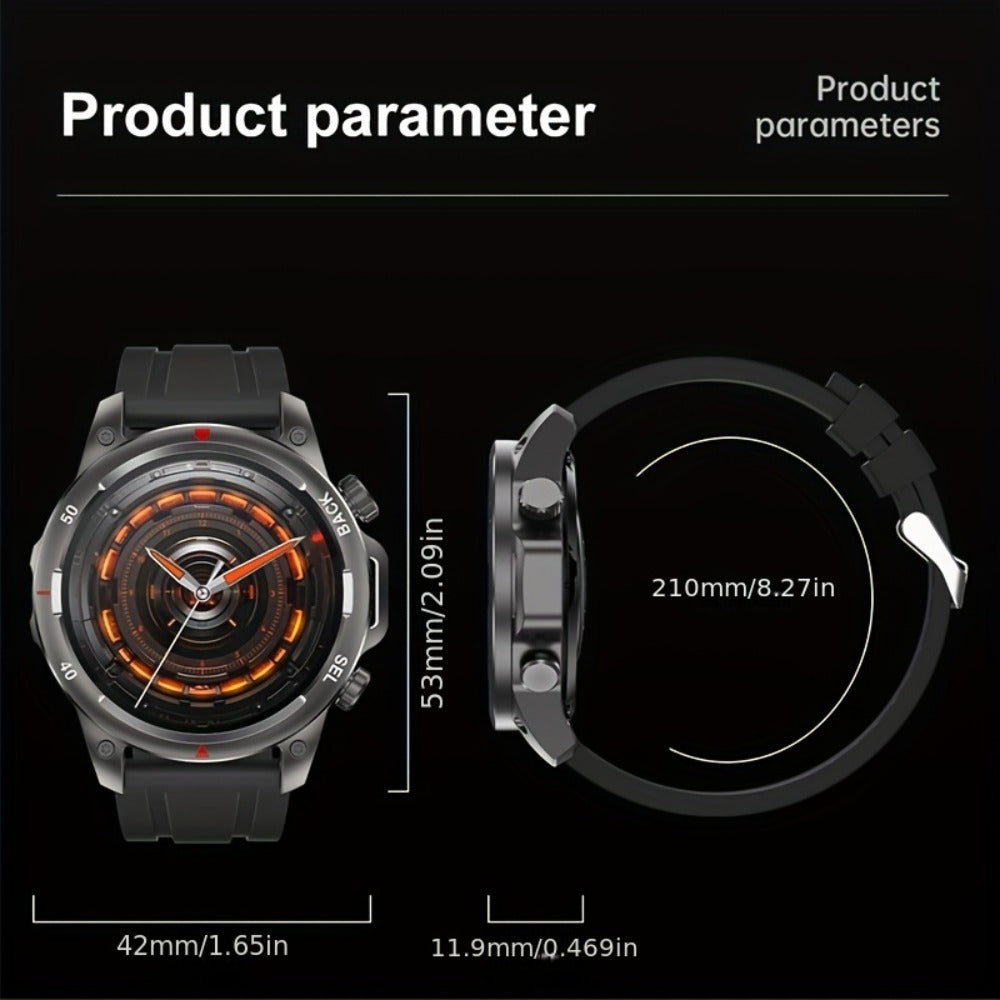 Smartwatch GPS NFC for Men – AI Voice Calling, 360×360 HD Screen, Built-in Compass, Motion Trajectory, Heart Rate Sleep Fitness