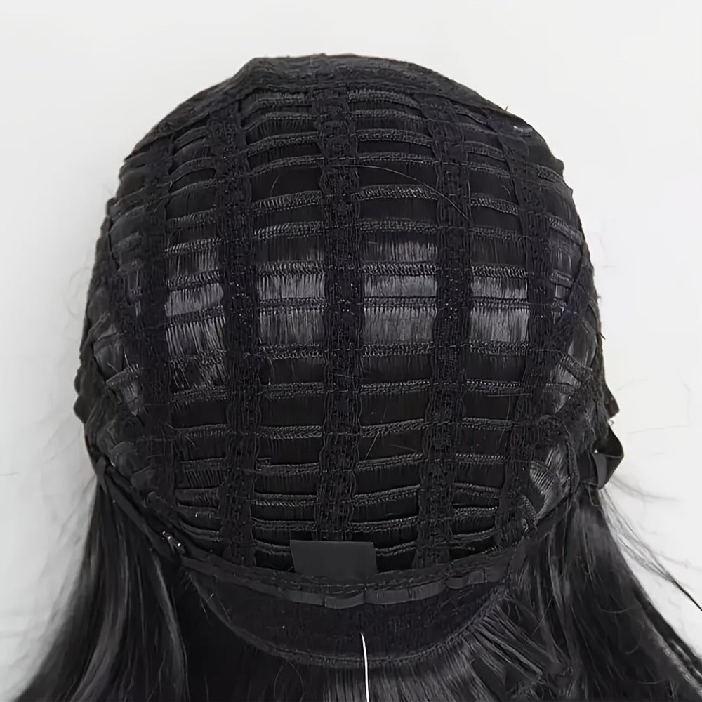 Synthetic Wig 6-Inch Blonde-Brown Mixed Pixie Cut with Bangs and Adjustable Rose Net Cap for Daily Styling