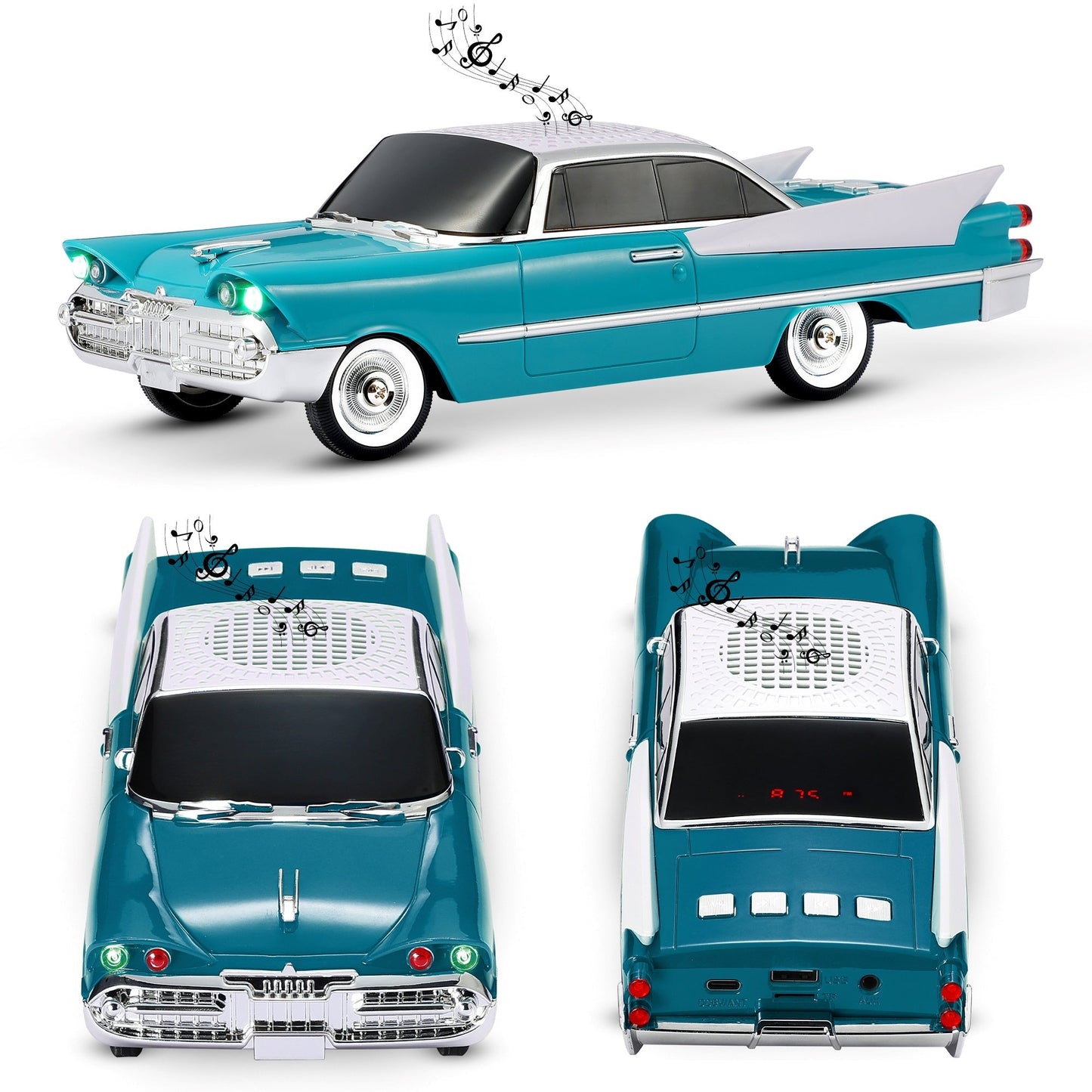 Portable Bluetooth Speaker Fuzix WS-1965 Retro Car with LED Lights, Mic, FM, AUX, USB and TF