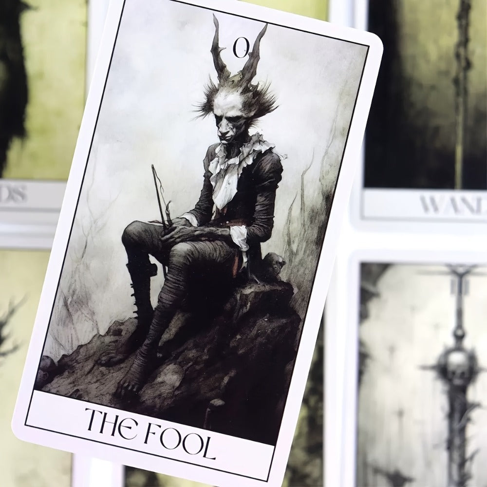 Horror Tarot Cards Deck, Mystical Dark Tarot Card Set for Divination, Power Exploration & Intuition Reading
