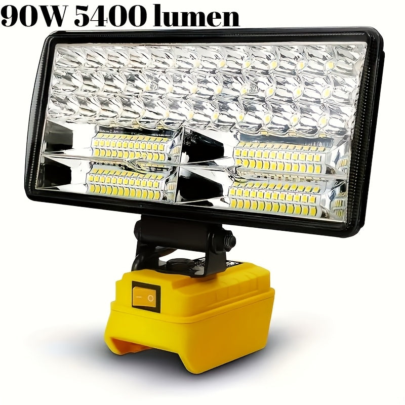 Cordless LED Work Light for DeWalt 20V Battery, 30W/90W 1800/5400 Lumen LED Floodlight, Battery Powered Work Light for Automotive