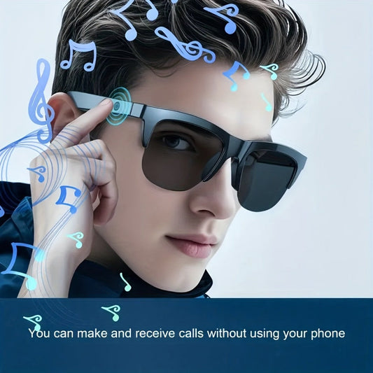 Smart Glasses Open-Ear Bluetooth Audio Eyewear with Built-In Speaker, Microphone and Black or White Frames