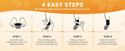 Non-Slip Dog Socks Double-Sided Grip Paw Protector with Adjustable Straps – Anti-Lick Dog Booties for Hardwood Floors