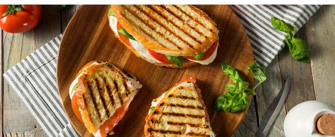Panini Press Grill Indoor Sandwich Maker 4 Slice, Non-Stick 1200W Electric Grill with Temperature Control