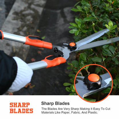 Long Reach Pruning Shears 18-38 Inch Extendable – Non-Stick Steel Blades Cut 2" Branches, Shock-Absorbing Handle