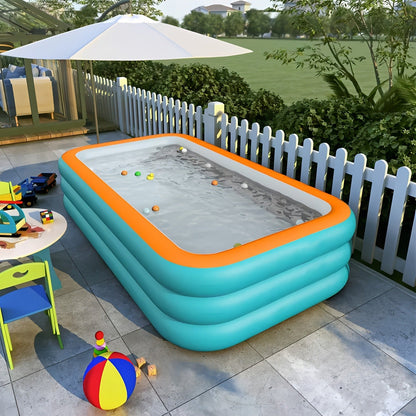 Inflatable Swimming Pool for Family Adults Kids, Large Above Ground Outdoor Backyard Pool for Garden, Patio and Yard Use