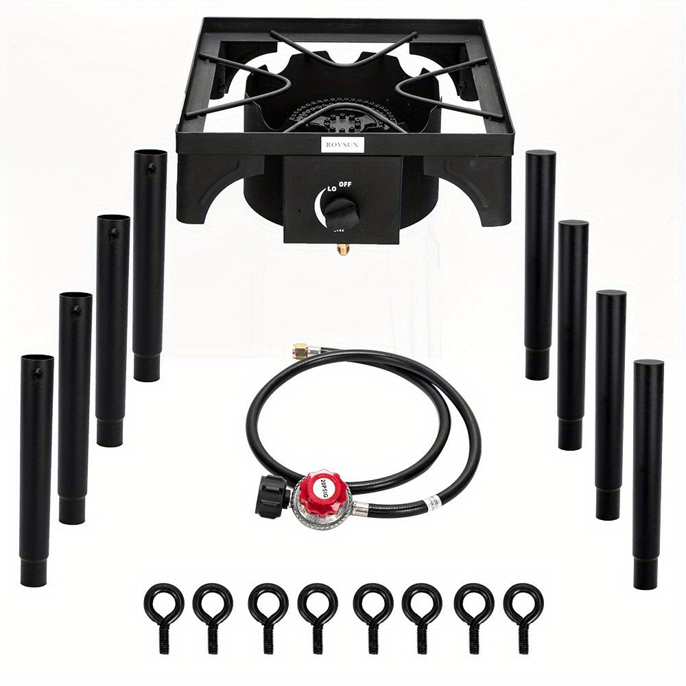 Outdoor Propane Burner Stove Cast Iron High Pressure Gas Cooker with Detachable Stand Legs