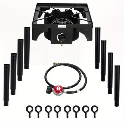 Outdoor Propane Burner Stove Cast Iron High Pressure Gas Cooker with Detachable Stand Legs