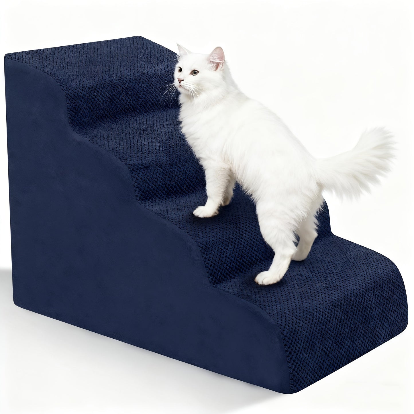 Dog Stairs for High Beds & Sofa – Extra Wide Foam Pet Steps with Non-Slip Bottom, Soft Cushioned Dog Ramp for Couch, Ideal for Small Dogs