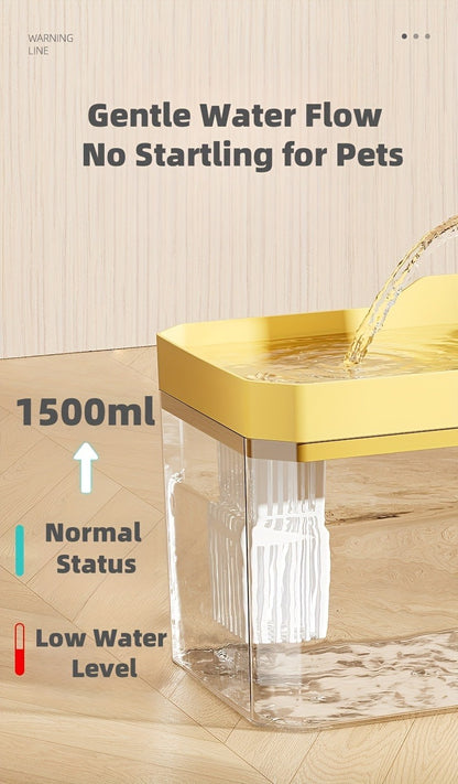 Pet Water Fountain Automatic 4-Stage Filtration – Ultra-Quiet USB Powered Circulating Fresh Water Dispenser with Visible Water Level Window