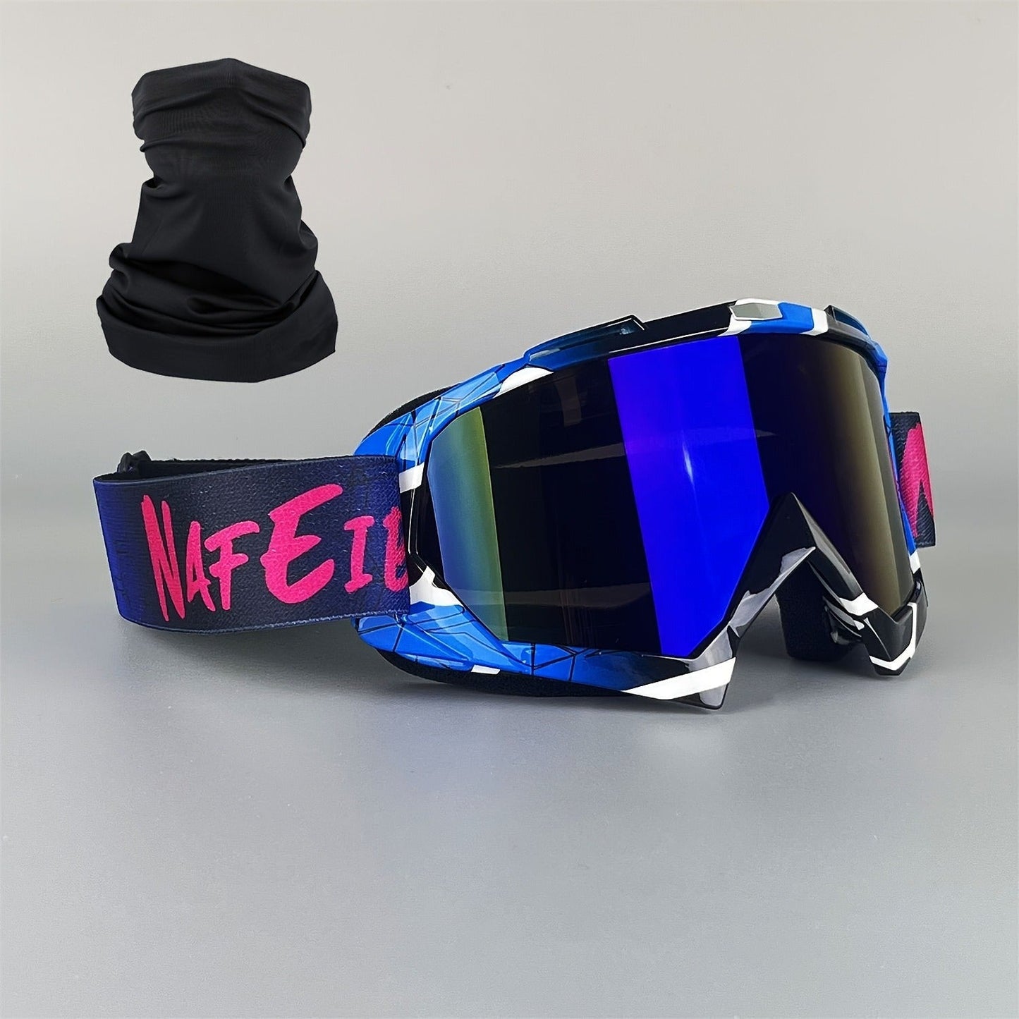 Ski Goggles Set with Black Headband – TPU Frame PC Lens Mirror Coating, Thick Foam Pad, Adjustable Strap, 28+ Color Styles