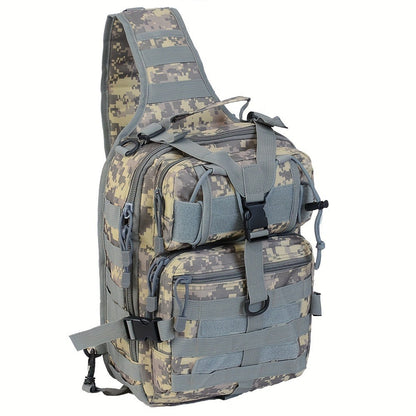 Multi-Pocket Tactical Chest Sling Bag with Adjustable Shoulder Strap in Black, Fern Green or Khaki