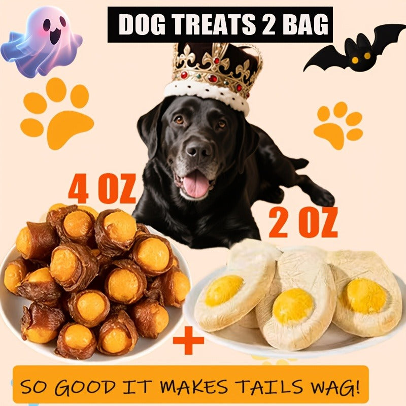 Freeze-Dried Dog Treats Assorted Pack – High Protein Chicken Duck & Egg Yolk Chews, Grain-Free Natural Training Rewards