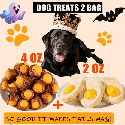 Freeze-Dried Dog Treats Assorted Pack – High Protein Chicken Duck & Egg Yolk Chews, Grain-Free Natural Training Rewards