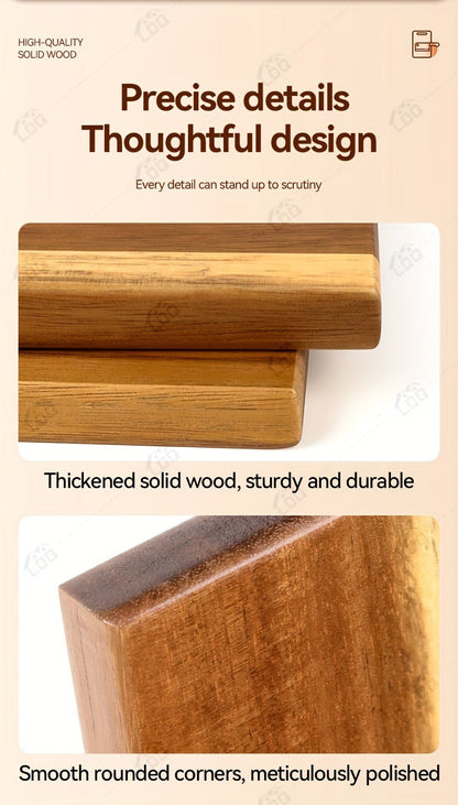 Extra-Long 36 x 11-Inch Wood-Color Charcuterie Board with Recessed Handles and Two Display Stands