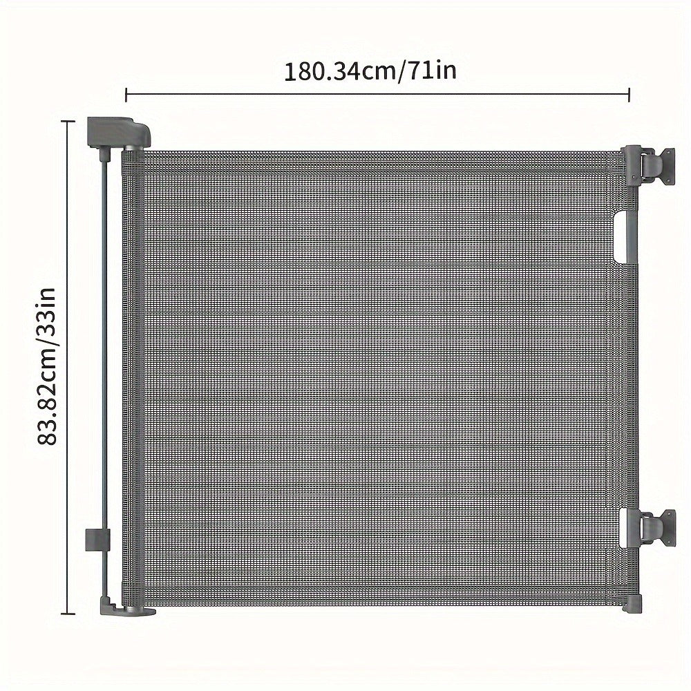 Retractable Baby Gate & Mesh Dog Gate – Extends 55" to 197" Wide, Child Safety Gate for Doorways Stairs Hallways, Indoor & Outdoor Use