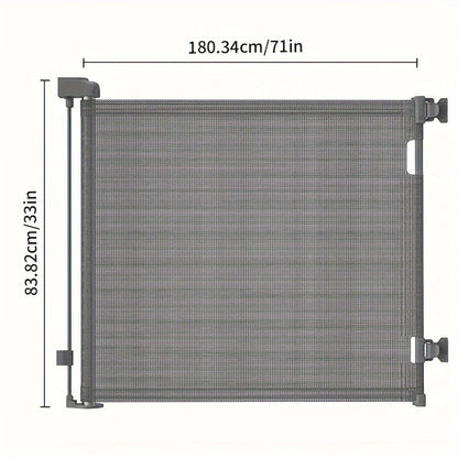 Retractable Baby Gate & Mesh Dog Gate – Extends 55" to 197" Wide, Child Safety Gate for Doorways Stairs Hallways, Indoor & Outdoor Use