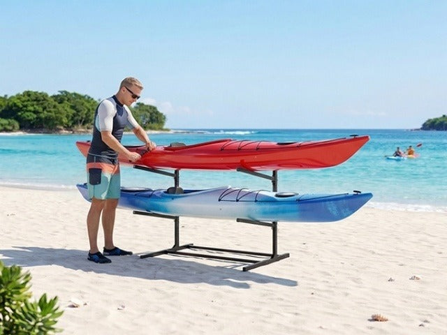Kayak Storage Rack, Adjustable Stand for SUP, Canoe & Paddle Board, Wall, Dock & Freestanding, 400 lbs Capacity