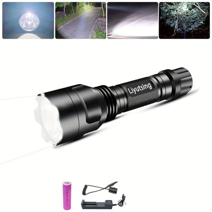 Flashlight Red, Green or White Hunting Light with Remote Switch, 18650 Battery and Mount Options