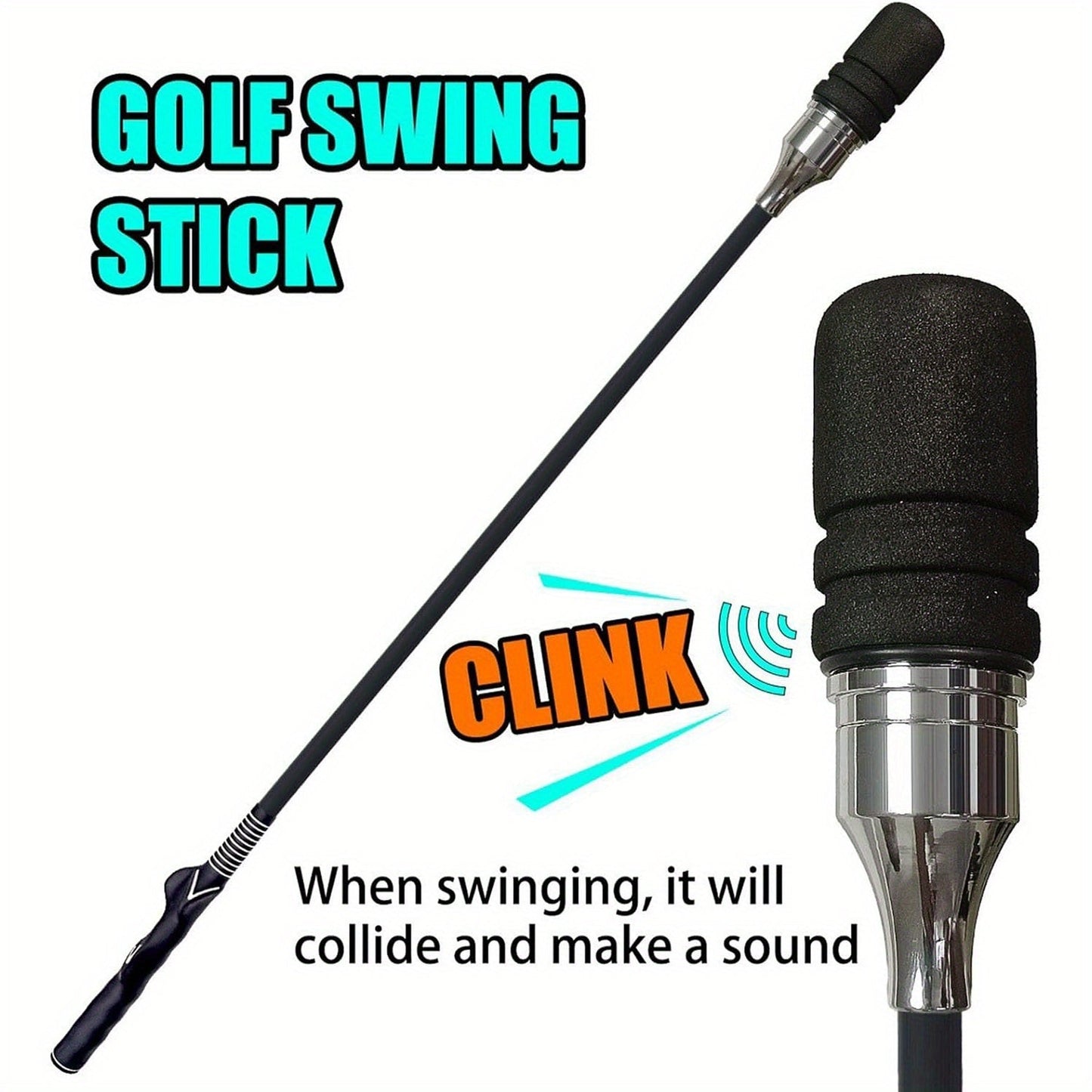Golf Swing Tempo Trainer Stick with 32.68-Inch Length, Weighted Ends and Blue or Black Handle Options