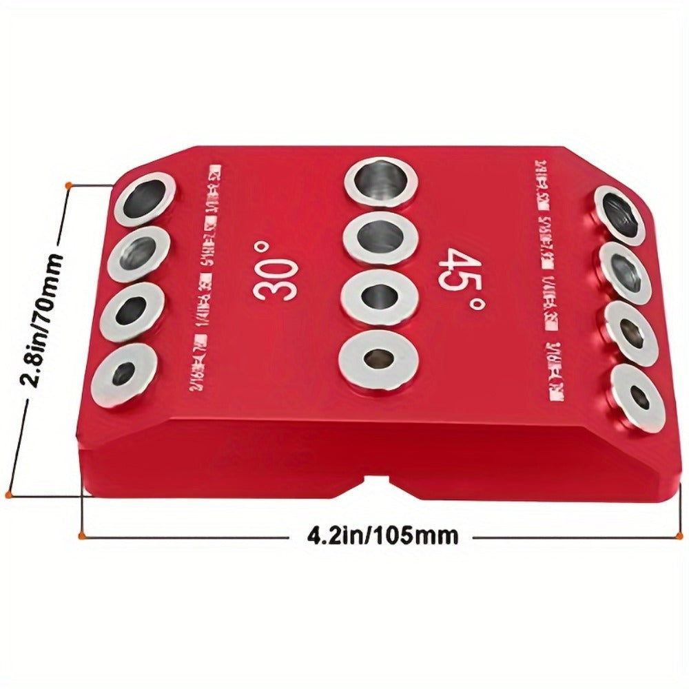 Metal Drill Guide Jig 30° 45° 90° with Allen Wrench, Precise Multi-Angle Drilling for Cable Railing