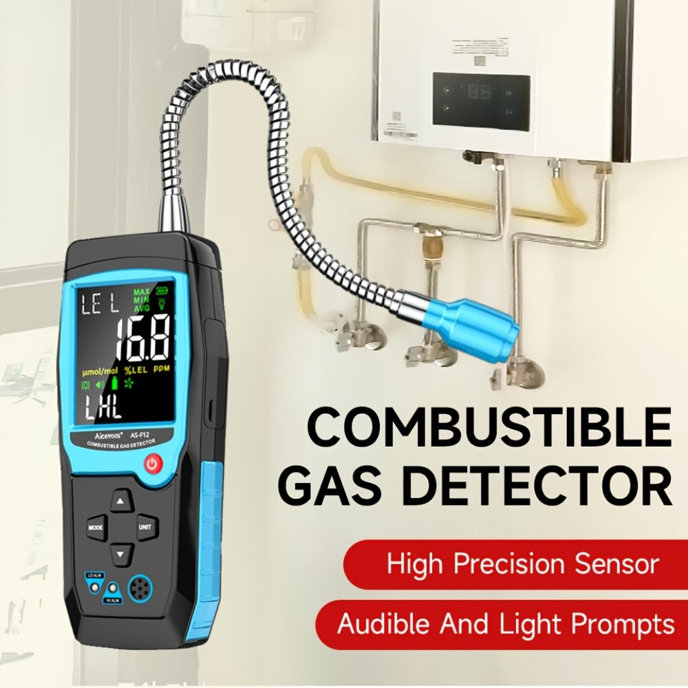 Gas Leak Detector Combustible Gas Detector Aicevoos AS-F12 Natural Gas Methane Tester Sound for Entryways, Bedrooms and Living Spaces