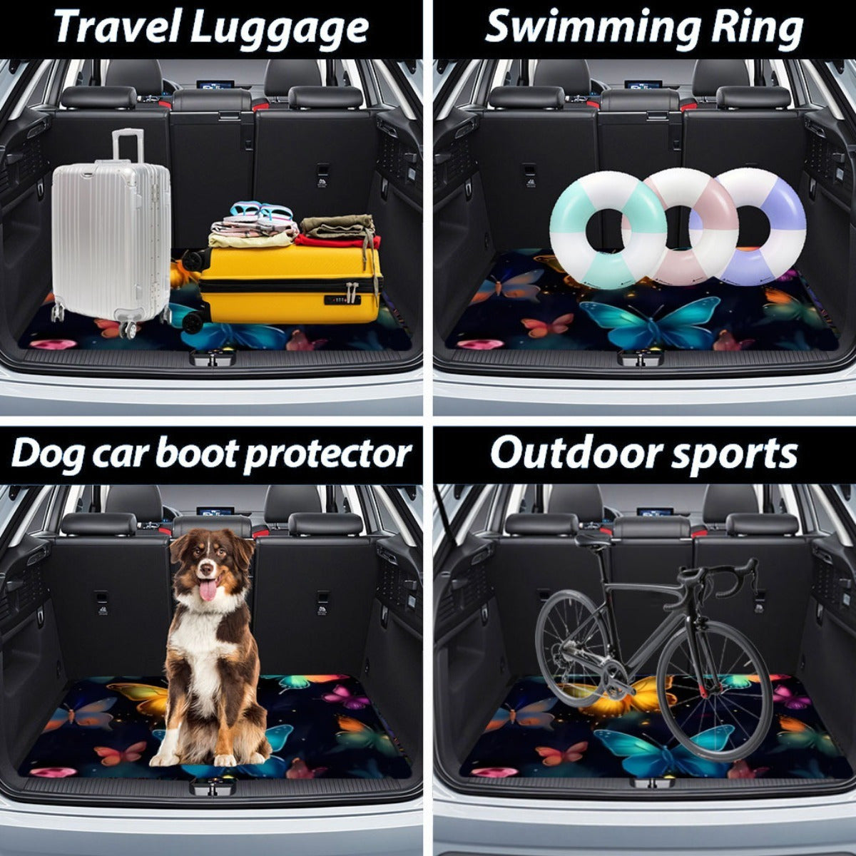 Car Trunk Mat Cargo Liner – Waterproof Non-Slip Trunk Floor Mat with Pattern Designs to Protect Vehicle Interior from Dirt