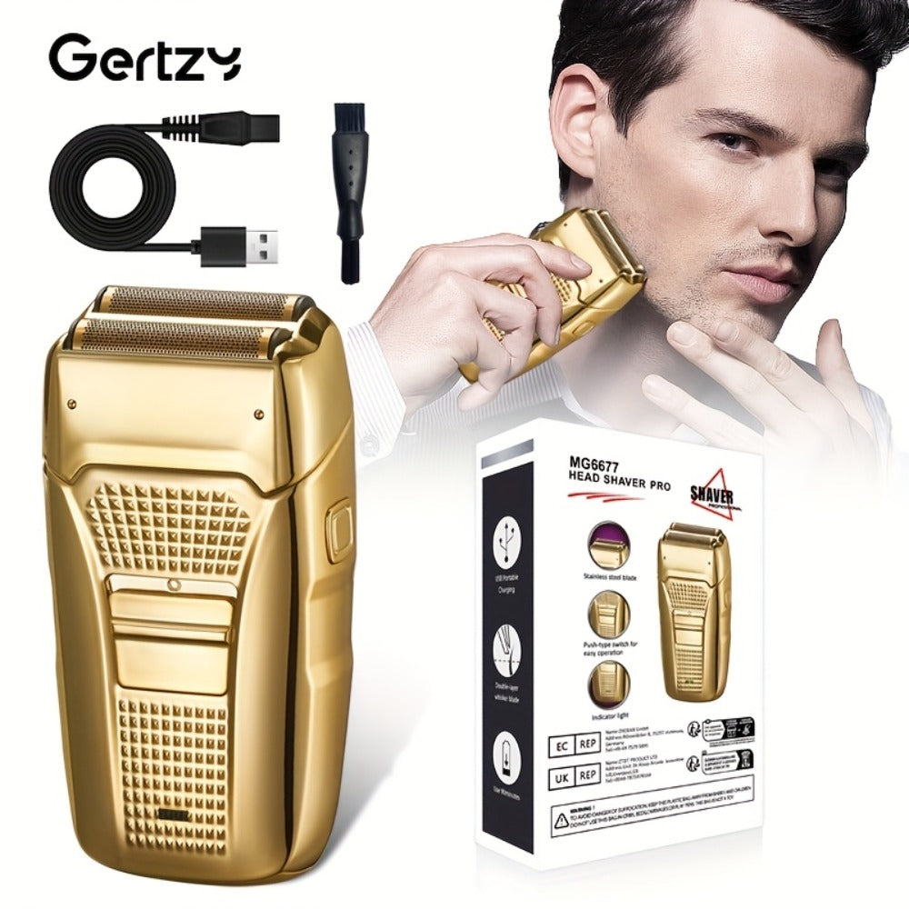Electric Foil Shaver for Men 4-in-1 Bald Head Shaver Dual Head USB Rechargeable Cordless, for Everyday Face, Beard and Body Grooming