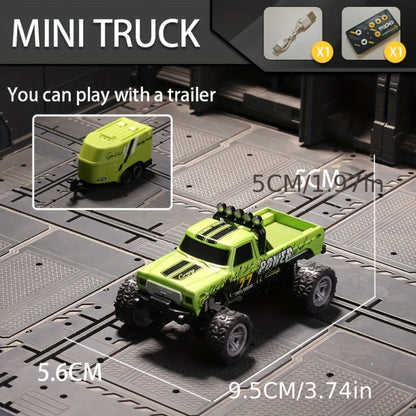 1:64 Scale Mini RC Car Alloy Off-Road Truck with Shock Absorbers – Pocket-Sized Remote Control Car for Boys Ages 6 7 8 9 10