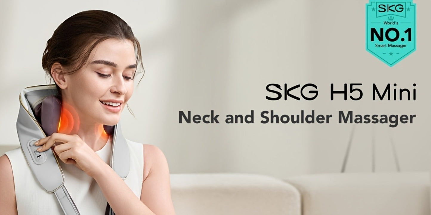 Wearable Neck & Shoulder Massager with Heat, 6D Bionic Hand Kneading Trapezius Massager, 9 Modes 3 Intensities 40-45°C Heat