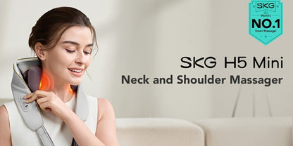 Wearable Neck & Shoulder Massager with Heat, 6D Bionic Hand Kneading Trapezius Massager, 9 Modes 3 Intensities 40-45°C Heat
