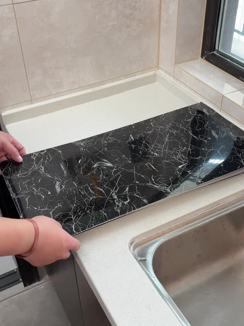 Peel and Stick Marble Wall Tiles – Self-Adhesive Backsplash Panels for Kitchen Bathroom Living Room