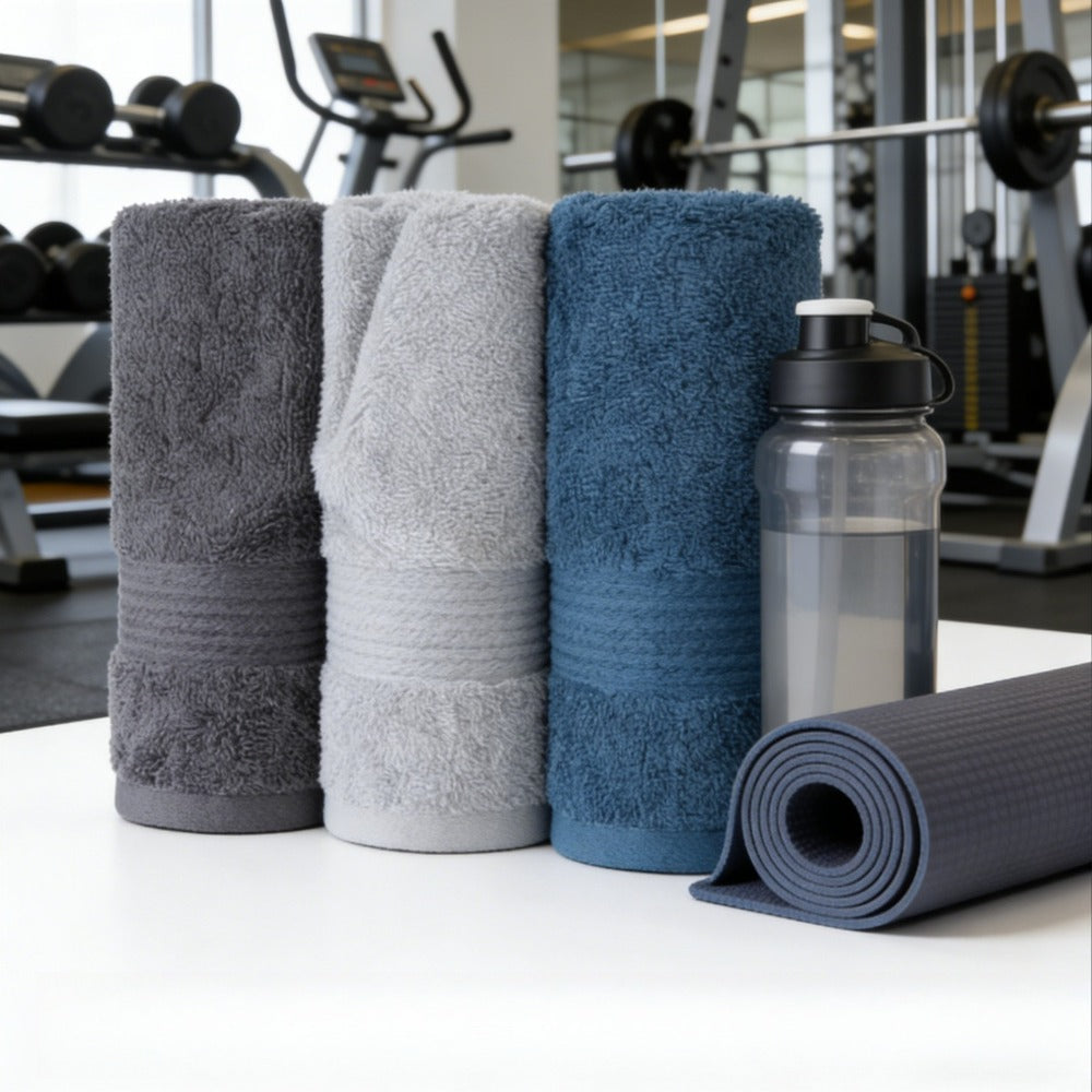 Bath Towels Set of 3 400GSM Microfiber Towels with Coastal Pattern for Bathroom and Spa for Home and Guest Use