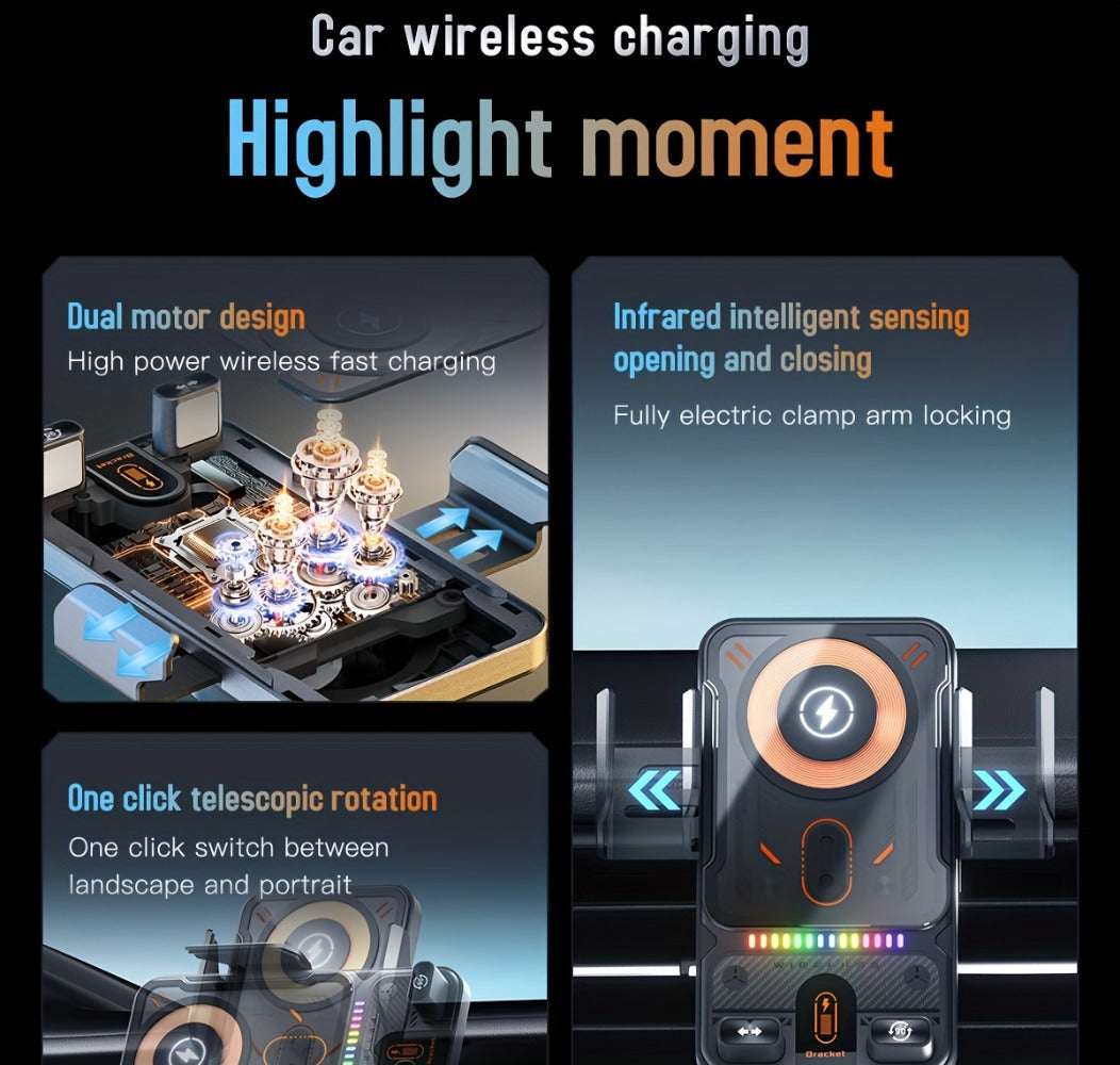 Car Wireless Charger 15W Auto-Align Smart Sensor FOD Detection Auto-Sensing Infrared Clamp 4mm for an Everyday Personal Care Routine