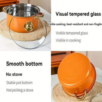 Stainless Steel Non-Stick Cookware Set 10/12pcs, 316 Grade Steel Frying Pan, Stockpot & Milk Pot with Lid