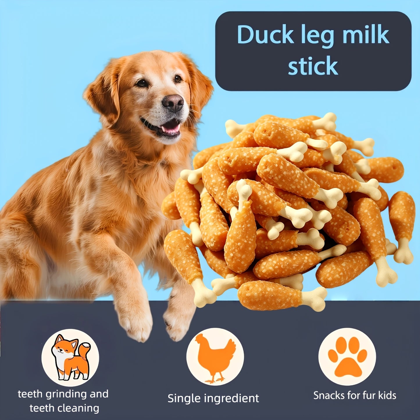 Mixed Flavor Dog Chews – Chicken Jerky & Duck Jerky Variety Pack, High Protein Low Fat Long-Lasting Training Reward Snacks