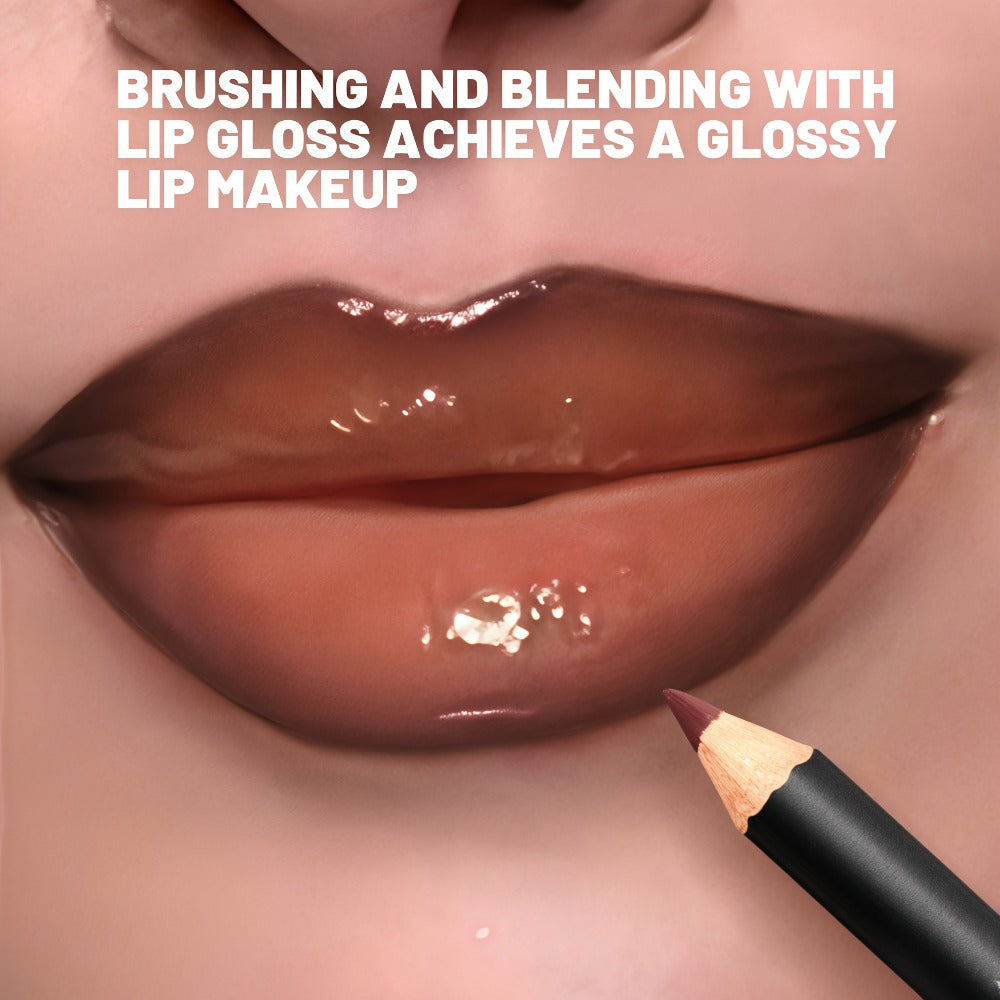 Dewy Glass Lip Gloss & Liner Duo – Hydrating Water-Gloss Luminous Finish with 3D Precision Matte Lip Liner