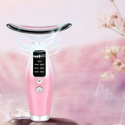 LED Light Therapy Face Neck Shoulder Massager 7-Color USB Rechargeable Multiple Adjustable Modes Facial for Home or Salon Spa Use