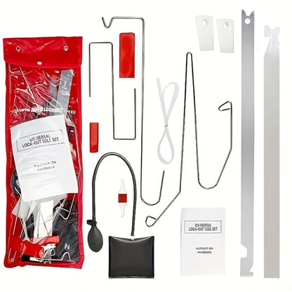 Car Door Opening Tool Kit with Air Bag – 9+1 Piece Professional Auto Lockout Emergency Repair Set for Slim Jim Lock Pick Wedge Vehicle Entry