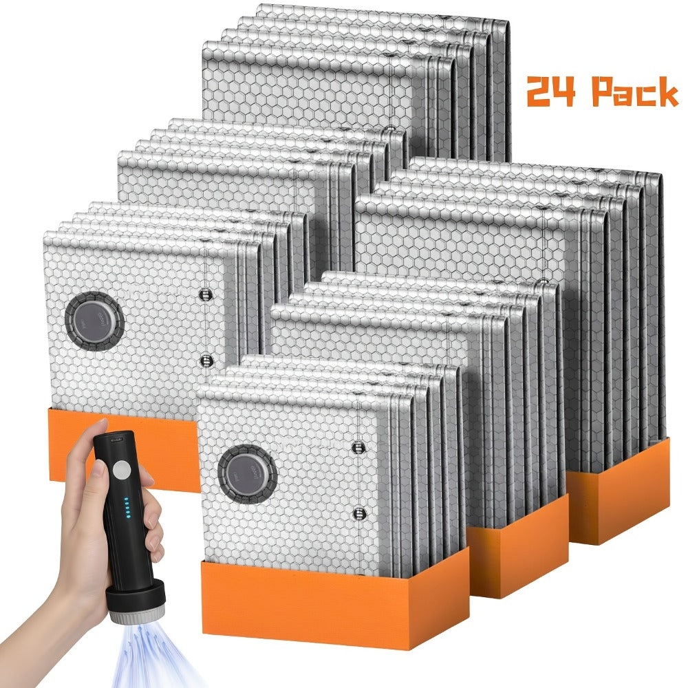 Travel Compression Bags with Pump 24 Pack – Vacuum Storage Pouches for Clothing, Space Saving Packing Bags for Suitcase Backpack