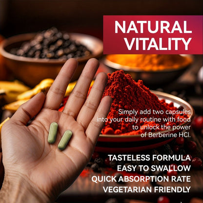 Berberine with Ceylon Cinnamon, Turmeric & Black Pepper, Premium Blood Sugar Support, Vascular Health & Digestive Wellness Capsules