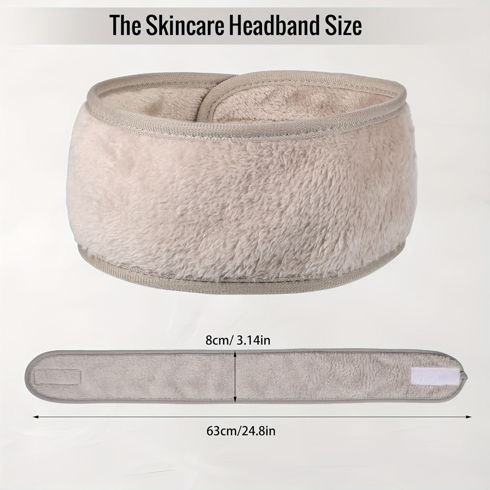 Facial Headbands for Women 9 Pack Soft Flannel Face Wash Headband Set – Adjustable Non-Slip Elastic Skincare Makeup Shower Yoga Spa Hair