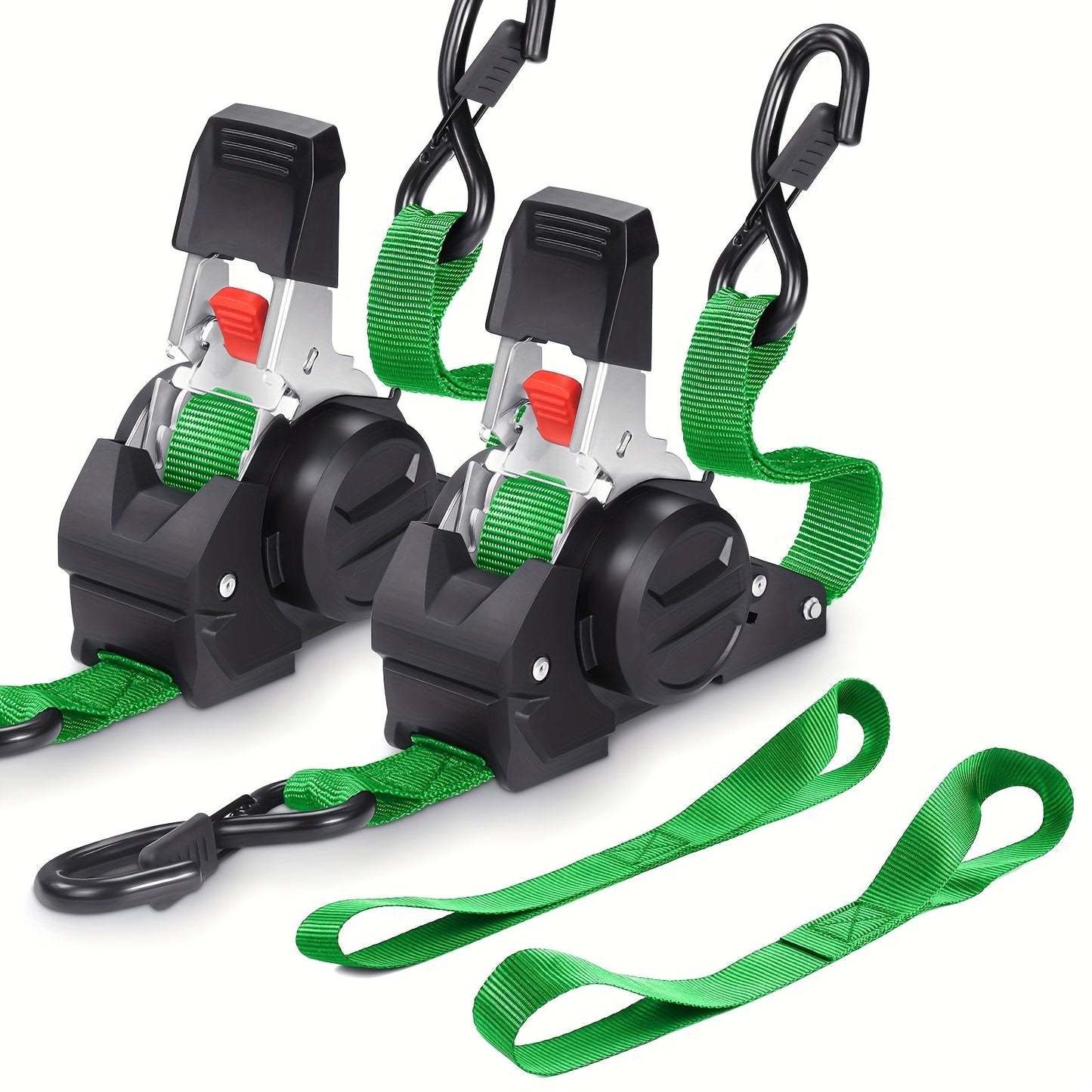 Retractable Ratchet Straps with Extension Strap for Entryways, Bedrooms and Living Spaces, with Listed Configuration