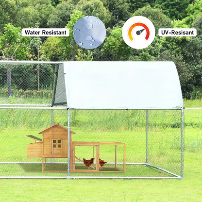 Metal Chicken Run Walk-in Poultry Enclosure with UV Protection - Dome Flat & Spire Roof Styles