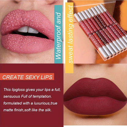 18-Piece Matte Liquid Lipstick Collection with Numbered Shades, Slim 10cm Tubes and Silver Caps