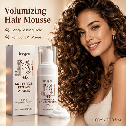 Hair Styling Mousse with Mint Extract & Hyaluronic Acid – Long-Lasting Flexible Hold, Moisturizing Mild Formula, Frizz Control