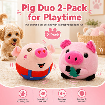 Electronic Bouncing Dog Toy with Animal Sound – USB Rechargeable Interactive Rolling Ball, Voice Recording & Music Mode