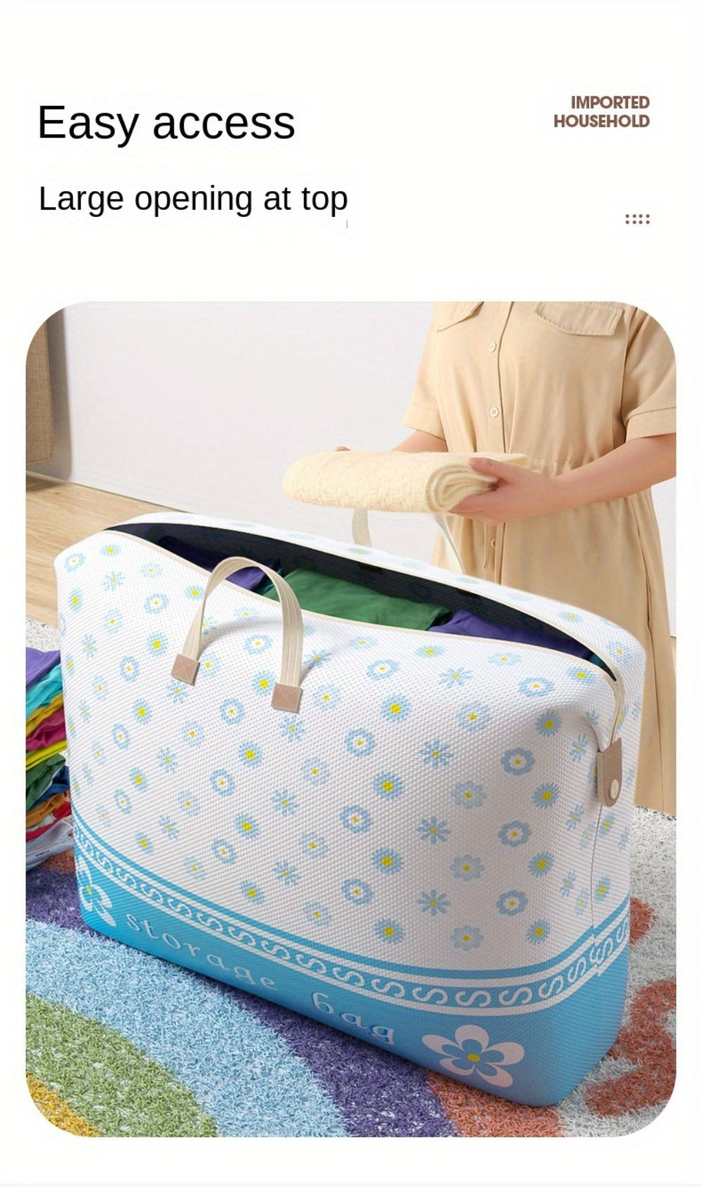 Large Capacity Moisture-Proof Storage Bag for Blankets, Clothes & Bedding – Extra Large Organizer Bag for Moving