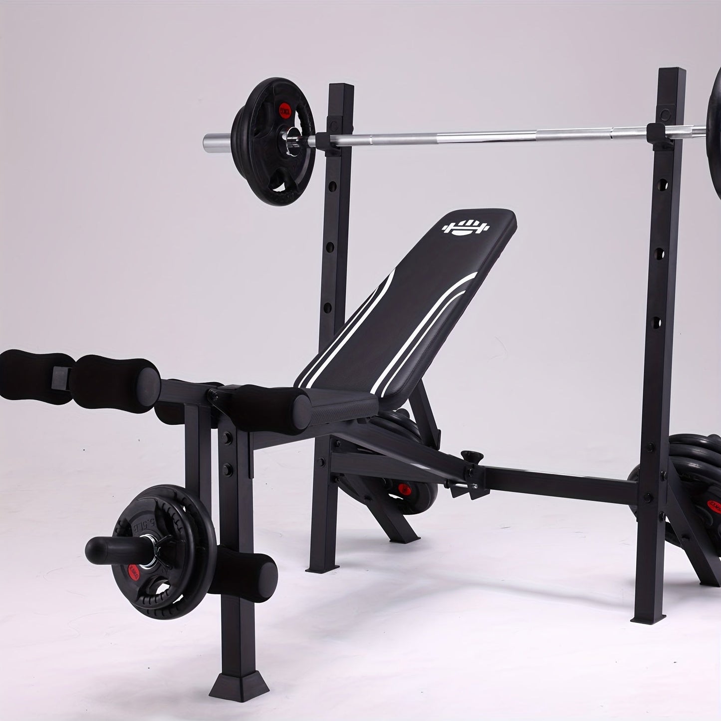 Adjustable Weight Bench Set – Foldable Home Gym Workout Bench with Squat Rack, Leg Developer & Preacher Curl Pad | 3-Second Fast Fold
