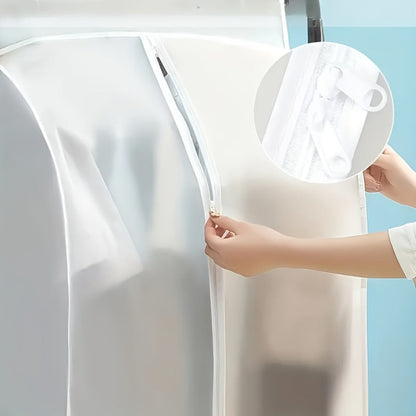 Garment Bag Clothes Dust Cover – Translucent PEVA Waterproof Hanging Storage Bag for Coat Dress Suit, Thickened Washable, Multiple Sizes